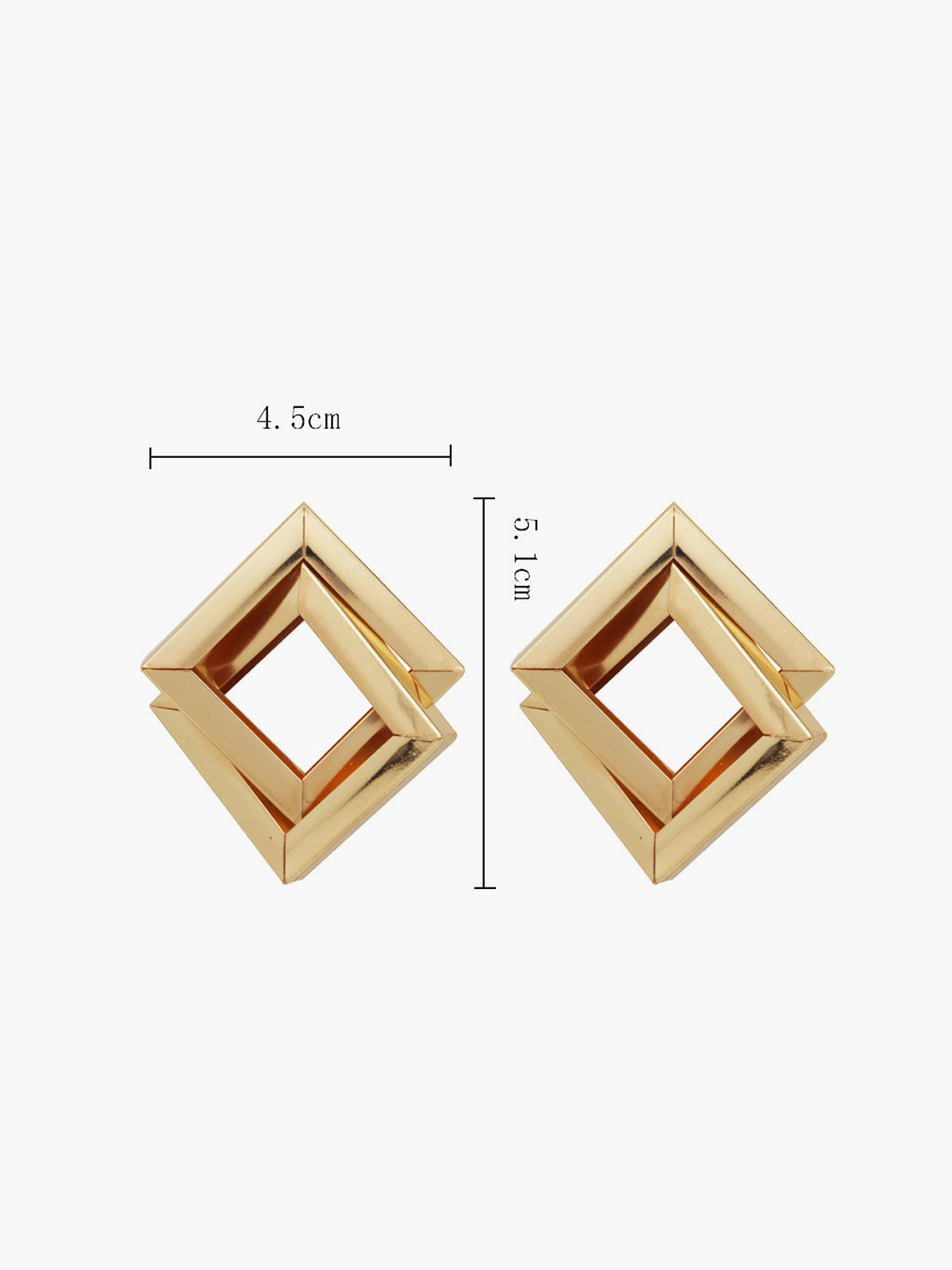 Metal Cross Rhombic Earrings