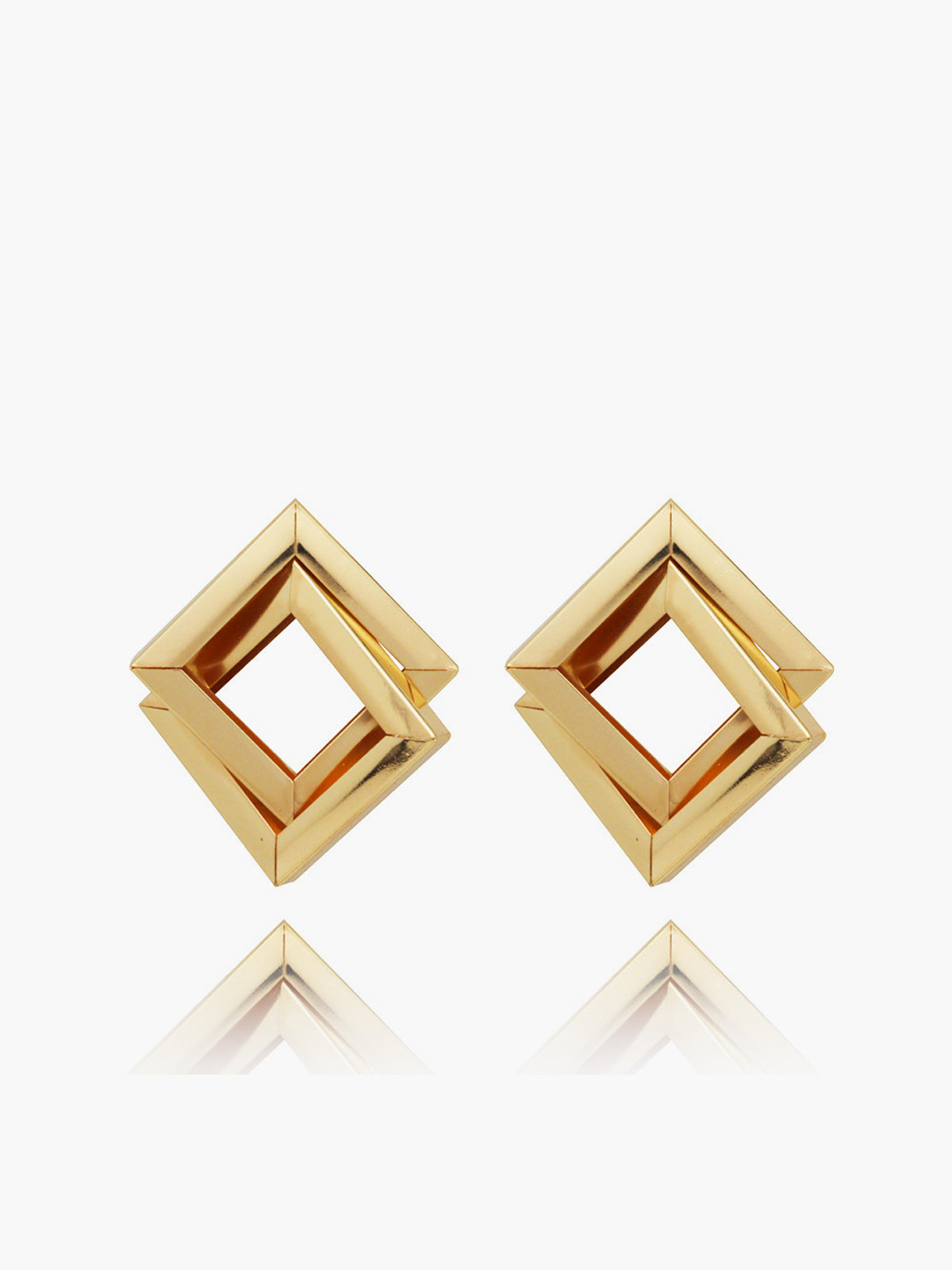 Metal Cross Rhombic Earrings
