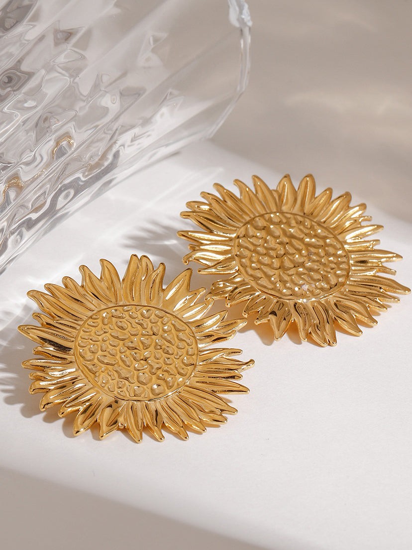Golden Sunflower Earrings
