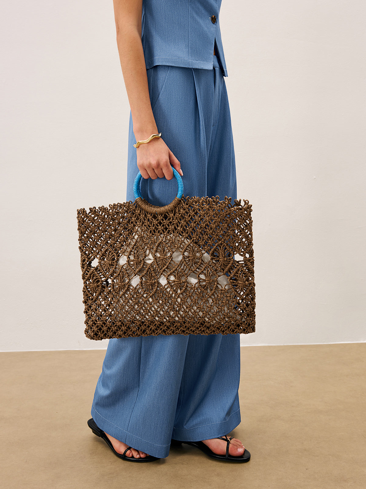 Crochet Tote Bag With Inner Lining