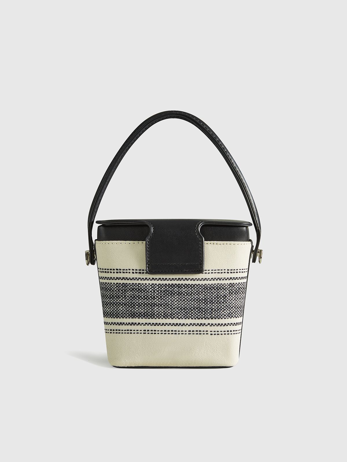 Striped Handle Box Bag