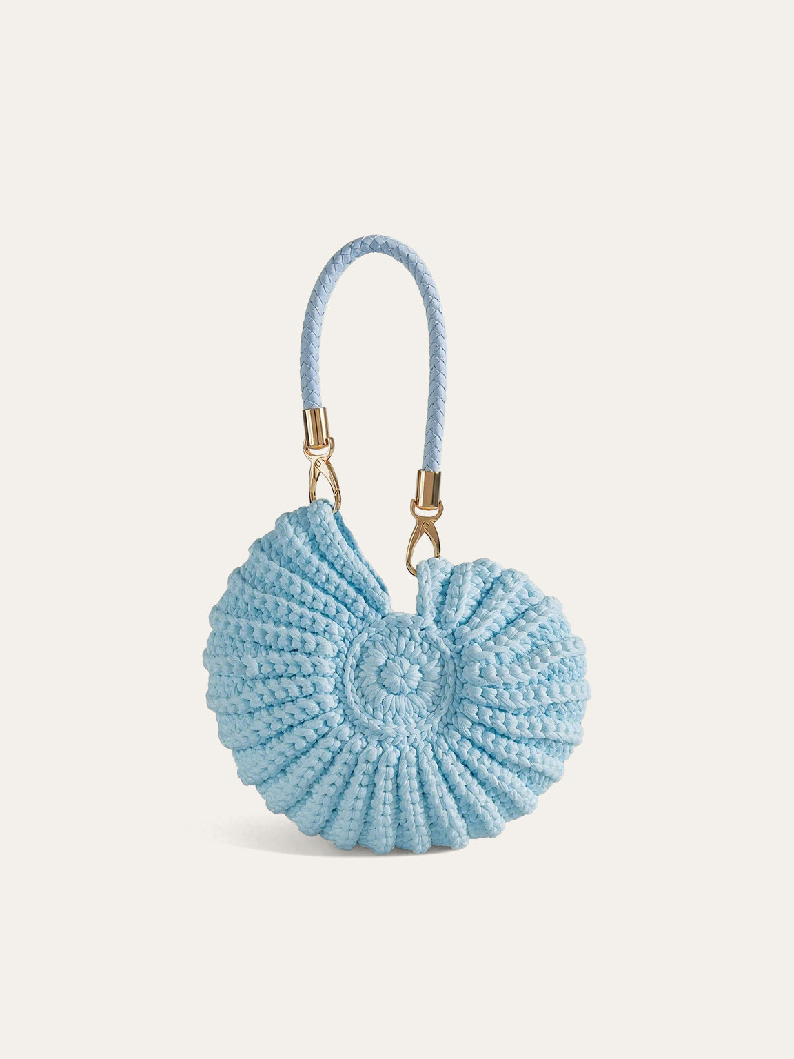 Crocheted Conch-Shaped Handbag