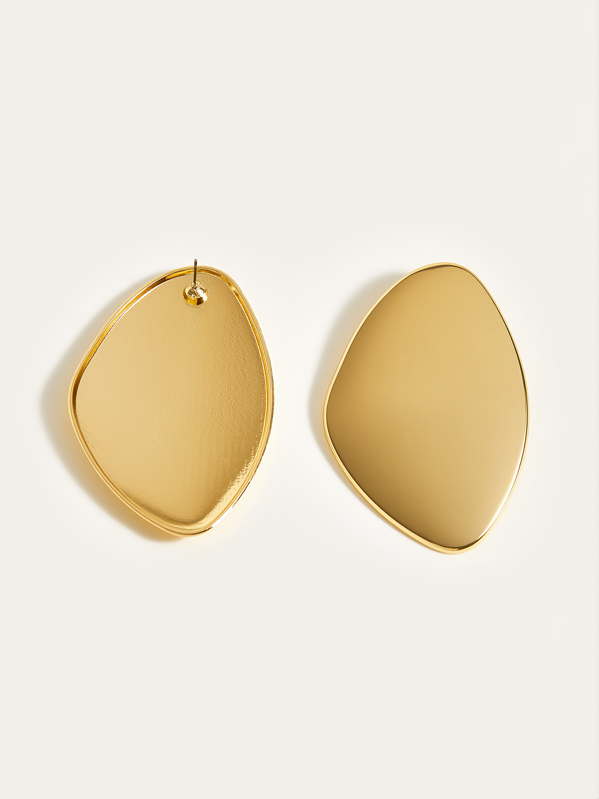 Golden Irregular Smooth Earrings
