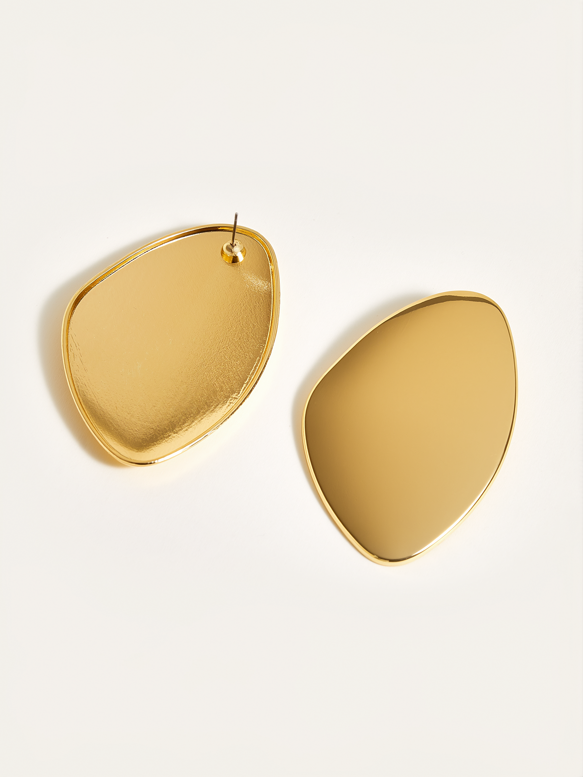 Golden Irregular Smooth Earrings