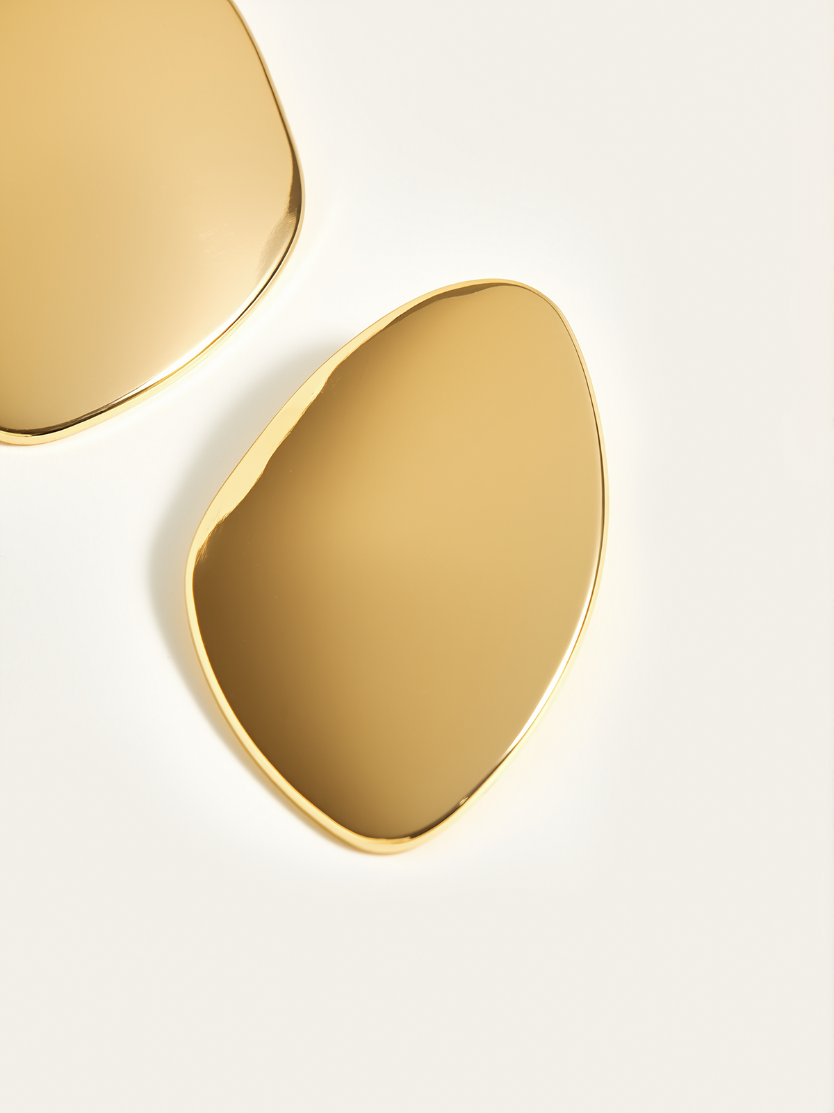 Golden Irregular Smooth Earrings