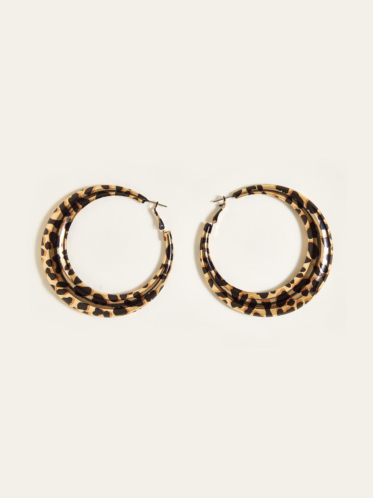 Leopard Print Hoop Earrings