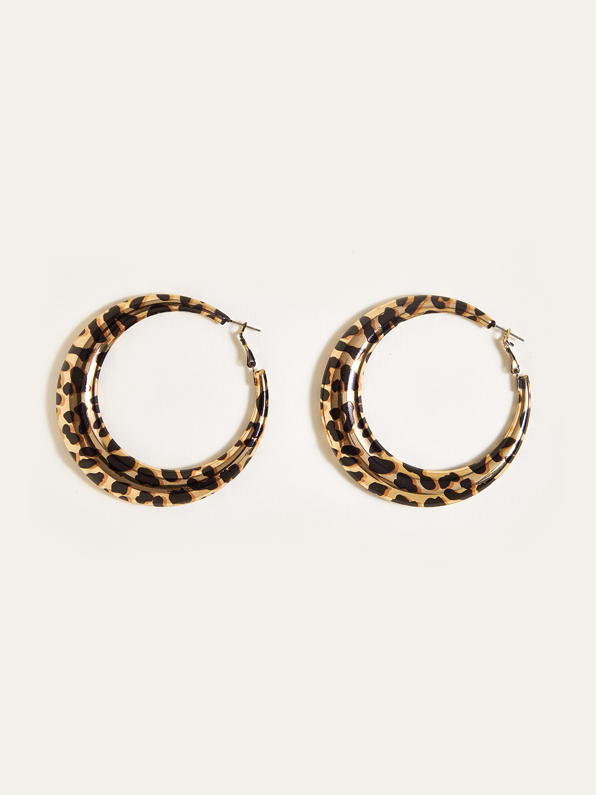 Leopard Print Hoop Earrings