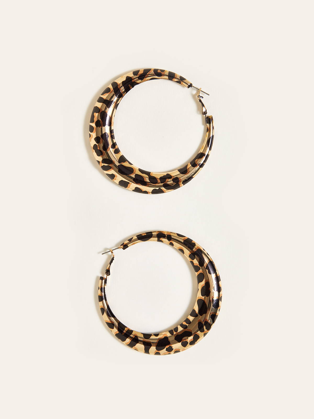 Leopard Print Hoop Earrings